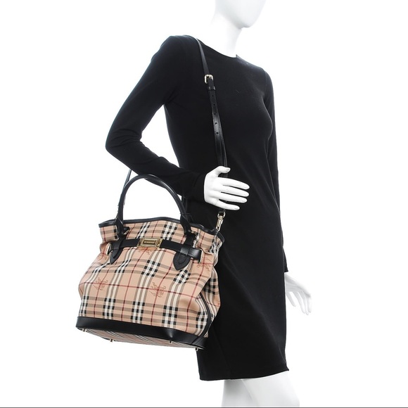 BURBERRY Haymarket Check Medium Golderton Tote - Picture 2 of 16